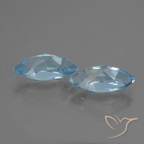 Gemme di Topazio Celeste naturale da 5.08 ct, Taglio marquise, VVS-VS