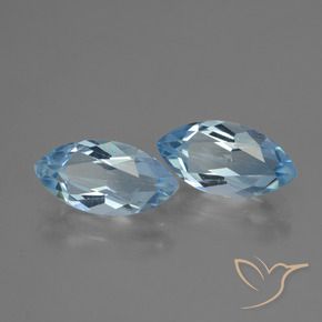 Gemme di Topazio Celeste naturale da 4.46 ct, Taglio marquise, VVS
