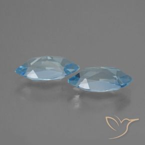 Gemme di Topazio Celeste naturale da 4.46 ct, Taglio marquise, VVS