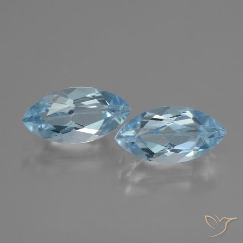 4.67ctw Naturale Celeste Topazio, Taglio marquise, VVS-VS