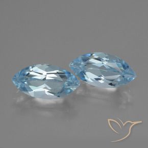 Gemme di Topazio Celeste naturale da 4.67 ct, Taglio marquise, VVS-VS