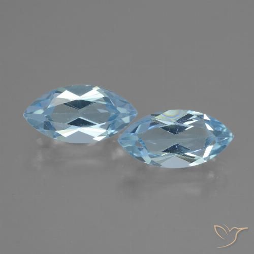 4.48ctw Naturale Celeste Topazio, Taglio marquise, VVS-VS