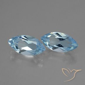 Gemme di Topazio Celeste naturale da 4.48 ct, Taglio marquise, VVS-VS