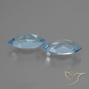 Gemme di Topazio Celeste naturale da 4.48 ct, Taglio marquise, VVS-VS