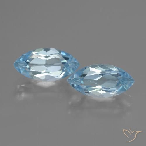 4.72ctw Naturale Celeste Topazio, Taglio marquise, VVS-VS