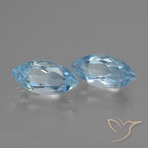 Gemme di Topazio Celeste naturale da 4.72 ct, Taglio marquise, VVS-VS