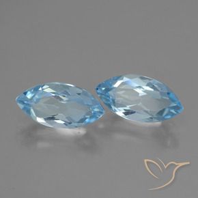 Gemme di Topazio Blu svizzero naturale da 4.82 ct, Taglio marquise, VVS-VS