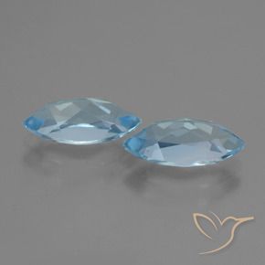 Gemme di Topazio Blu svizzero naturale da 4.82 ct, Taglio marquise, VVS-VS