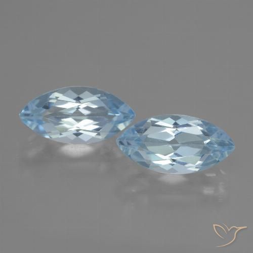 4.75ctw Naturale Celeste Topazio, Taglio marquise, VVS-VS