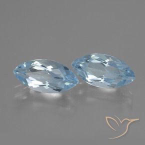 Gemme di Topazio Celeste naturale da 4.75 ct, Taglio marquise, VVS-VS