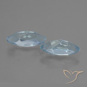 Gemme di Topazio Celeste naturale da 4.75 ct, Taglio marquise, VVS-VS