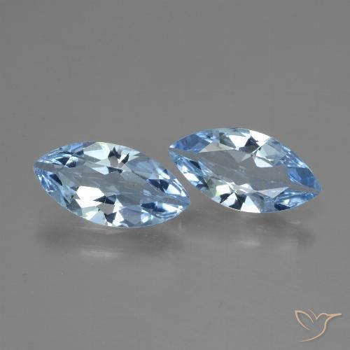 3.50ctw Naturale Celeste Topazio, Taglio marquise, VVS-VS
