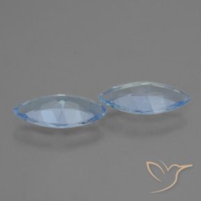 Gemme di Topazio Celeste naturale da 3.50 ct, Taglio marquise, VVS-VS