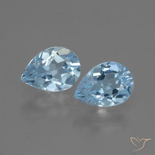 1.70ctw Naturale Celeste Topazio, Forma a pera, VVS-VS