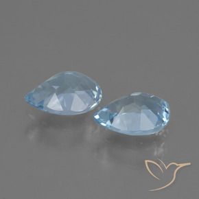 Gemme di Topazio Celeste naturale da 1.70 ct, Forma a pera, VVS-VS