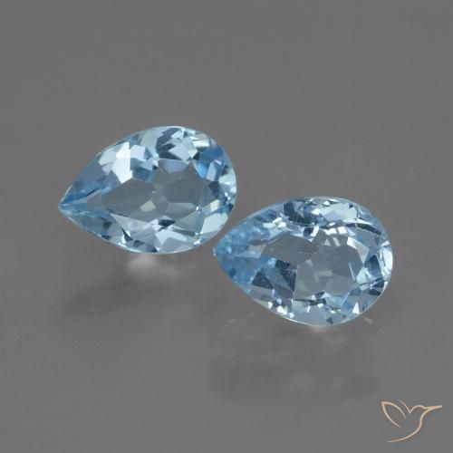 1.69ctw Naturale Celeste Topazio, Forma a pera, VVS-VS