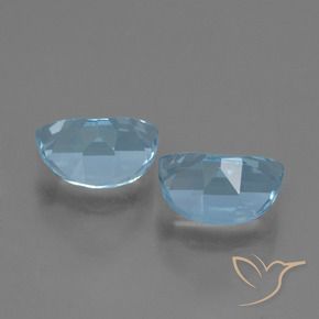 Gemme di Topazio Blu svizzero naturale da 2.10 ct, Taglio a fantasia, VS