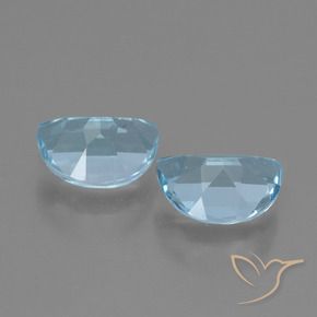 Gemme di Topazio Celeste naturale da 1.92 ct, Taglio a fantasia, VVS-VS