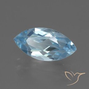 Topazio Celeste naturale da 2.81 ct, Taglio marquise, VVS