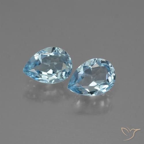 1.73ctw Naturale Celeste Topazio, Forma a pera, VVS-VS