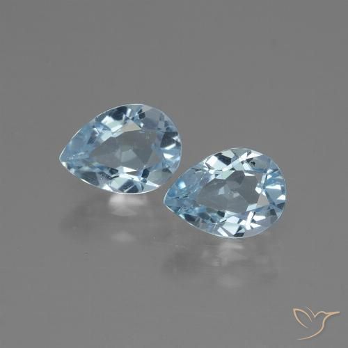 1.79ctw Naturale Celeste Topazio, Forma a pera, VVS-VS