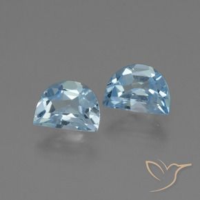 Gemme di Topazio Celeste naturale da 1.93 ct, Taglio a fantasia, VVS-VS