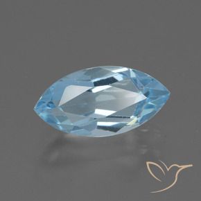 Topazio Celeste naturale da 2.52 ct, Taglio marquise, VVS