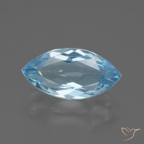 Topazio Celeste naturale da 2.35 ct, Taglio marquise, VVS-VS