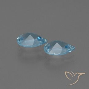Gemme di Topazio Blu svizzero naturale da 1.59 ct, Forma a pera, VVS-VS