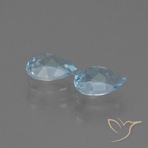 Gemme di Topazio Blu svizzero naturale da 1.90 ct, Forma a pera, VVS-VS
