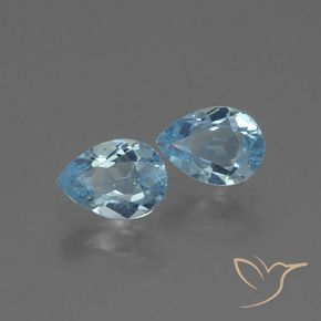 Gemme di Topazio Blu svizzero naturale da 1.73 ct, Forma a pera, VVS-VS