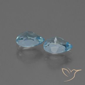 Gemme di Topazio Blu svizzero naturale da 1.89 ct, Forma a pera, VVS-VS