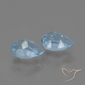 Gemme di Topazio Blu svizzero naturale da 1.86 ct, Forma a pera, VVS-VS