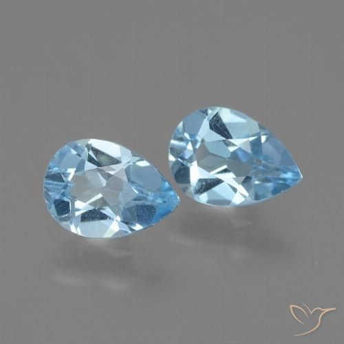 1.59ctw Naturale Celeste Topazio, Forma a pera, VVS-VS