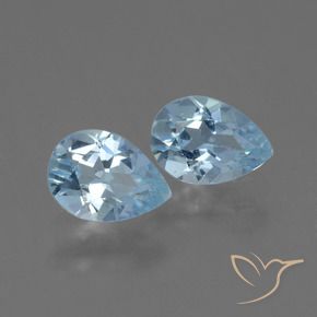 Gemme di Topazio Celeste naturale da 1.56 ct, Forma a pera, VVS-VS