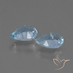 Gemme di Topazio Celeste naturale da 1.56 ct, Forma a pera, VVS-VS