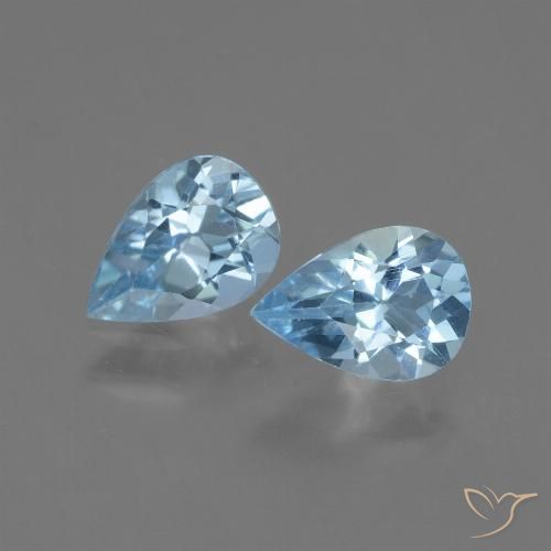 1.58ctw Naturale Celeste Topazio, Forma a pera, VVS-VS