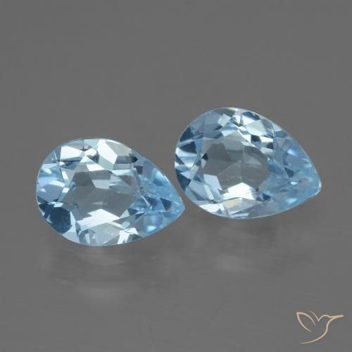 1.66ctw Naturale Blu svizzero Topazio, Forma a pera, VVS-VS