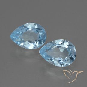 Gemme di Topazio Blu svizzero naturale da 1.66 ct, Forma a pera, VVS-VS
