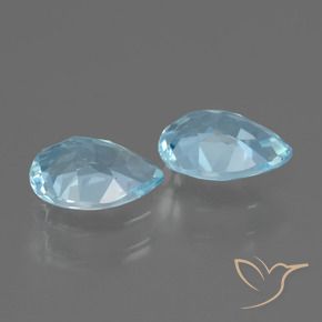 Gemme di Topazio Blu svizzero naturale da 1.66 ct, Forma a pera, VVS-VS
