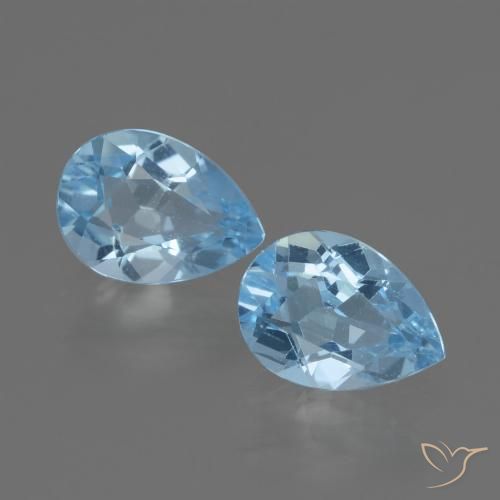 1.75ctw Naturale Celeste Topazio, Forma a pera, VVS-VS