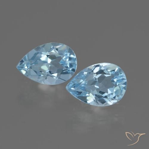 1.75ctw Naturale Celeste Topazio, Forma a pera, VVS-VS