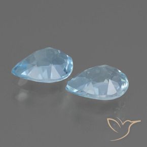 Gemme di Topazio Celeste naturale da 1.84 ct, Forma a pera, VVS-VS