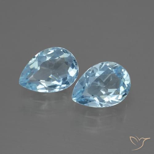1.79ctw Naturale Celeste Topazio, Forma a pera, VVS-VS
