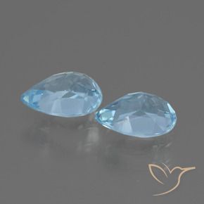 Gemme di Topazio Celeste naturale da 1.79 ct, Forma a pera, VVS-VS