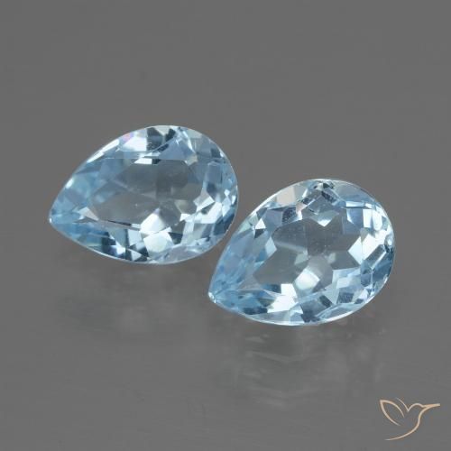 1.79ctw Naturale Celeste Topazio, Forma a pera, VVS-VS