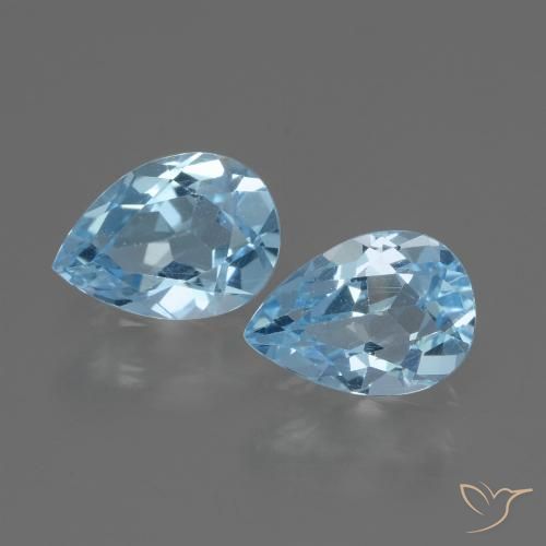 1.71ctw Naturale Celeste Topazio, Forma a pera, VVS-VS