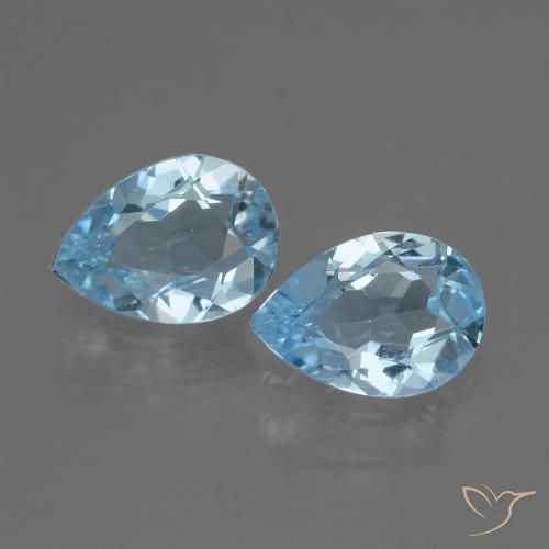 1.50ctw Naturale Celeste Topazio, Forma a pera, VVS-VS
