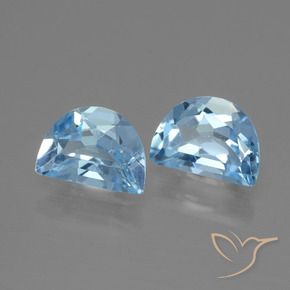 Gemme di Topazio Celeste naturale da 1.68 ct, Taglio a fantasia, VVS-VS