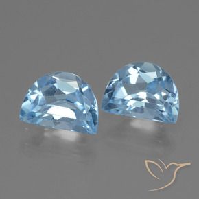 Gemme di Topazio Celeste naturale da 2.00 ct, Taglio a fantasia, VVS-VS